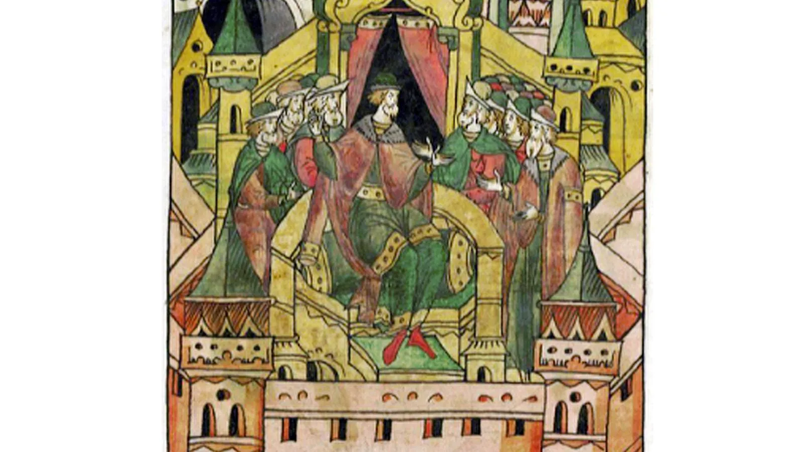Иван II Красный садится на Владимирский престол, миниатюра XVI века