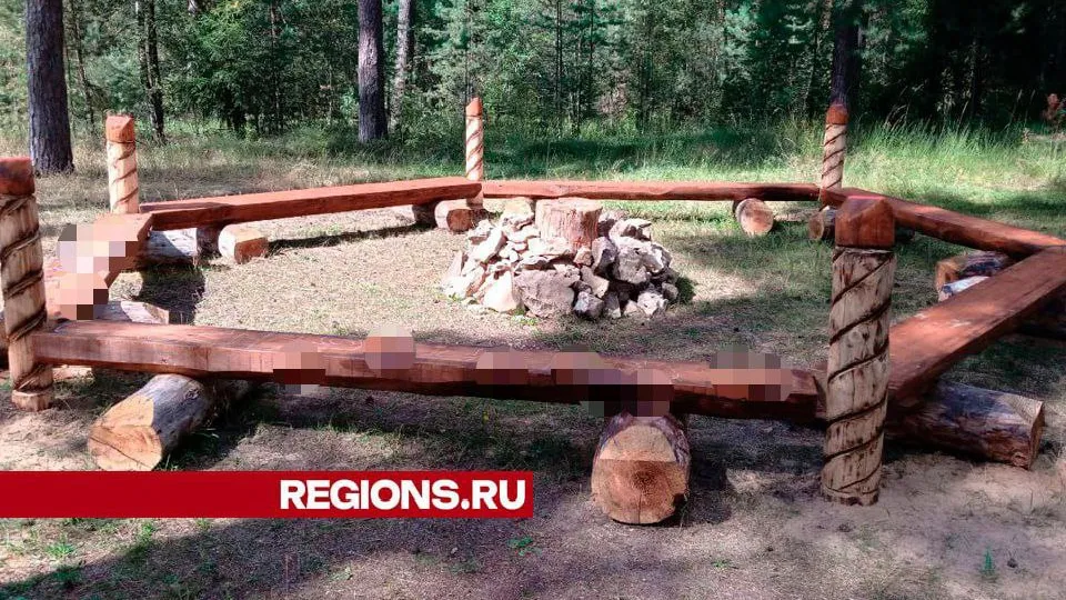 На лавочках нанесены рисунки и надписи, которые мы не можем показать без цензуры. Фото: REGIONS/Василий Тремасов
