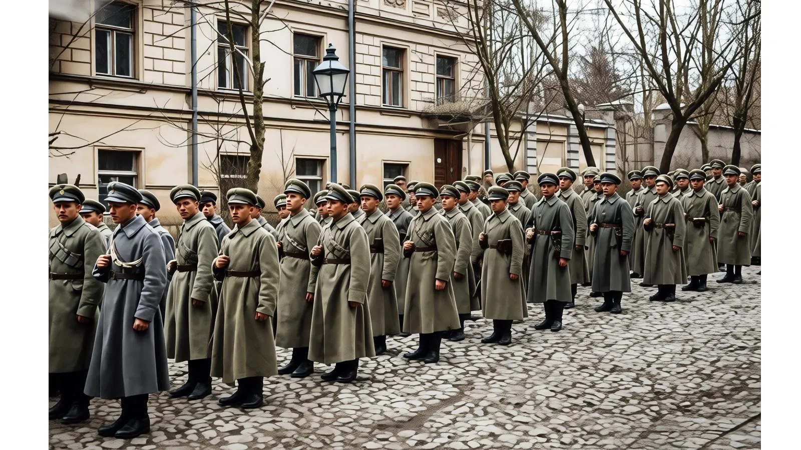 сотня Сечевых стрельцов во время подавления восстания, Киев, январь 1918 года. Запорожець1