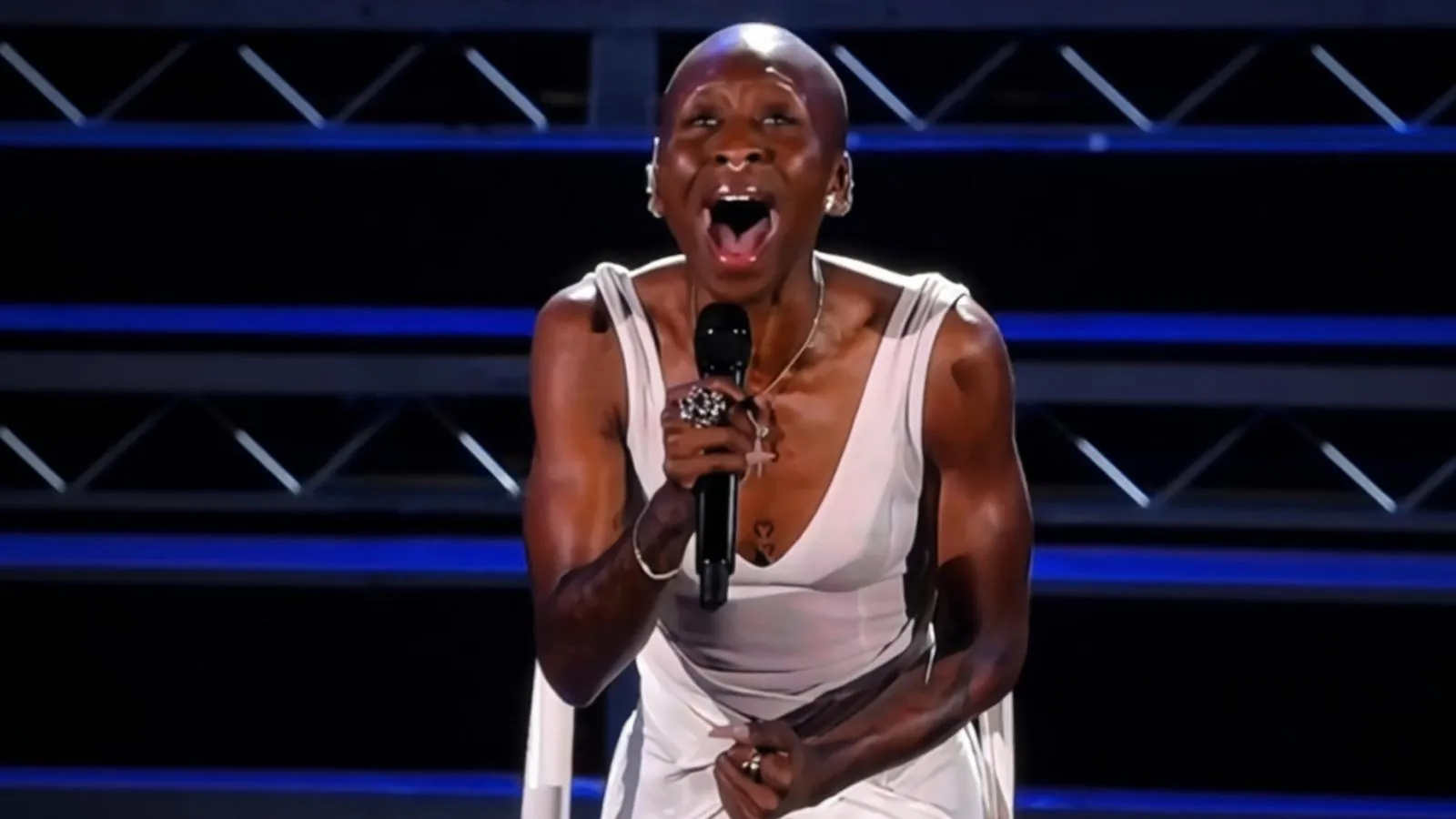 Синтия Эриво в бродвейской постановке рок-оперы «Иисус Христос — суперзвезда», США, 2025 год