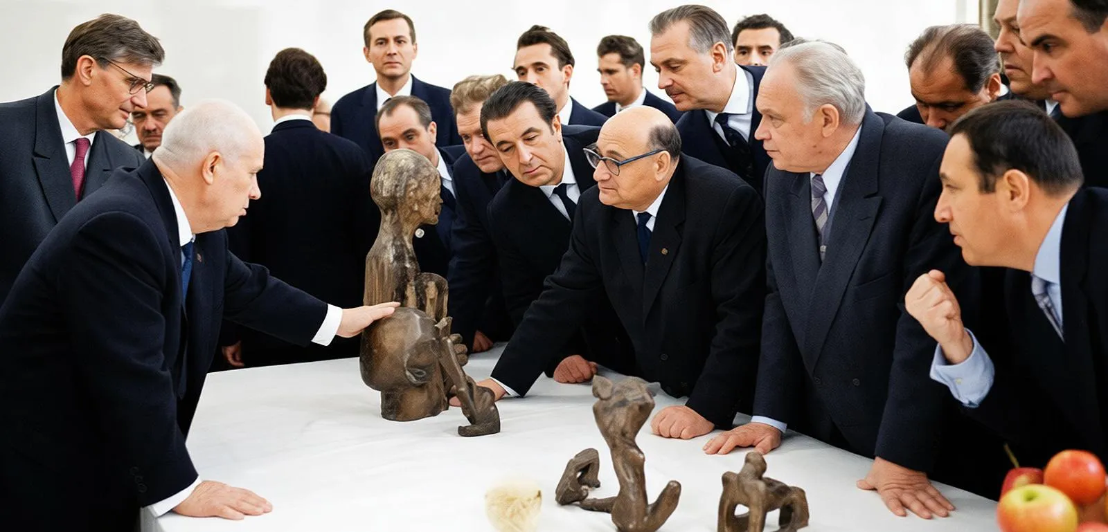 Первый секретарь ЦК КПСС Никита Хрущев критикует работы художников-авангардистов и, в частности, Эрнста Неизвестного, в Манеже, Москва, 1962 год. Сергей Смирнов