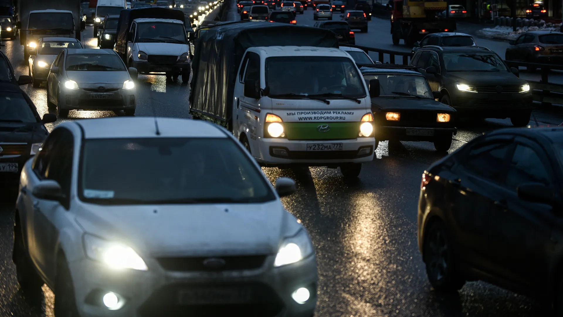 Автомобильные заторы в Москве.