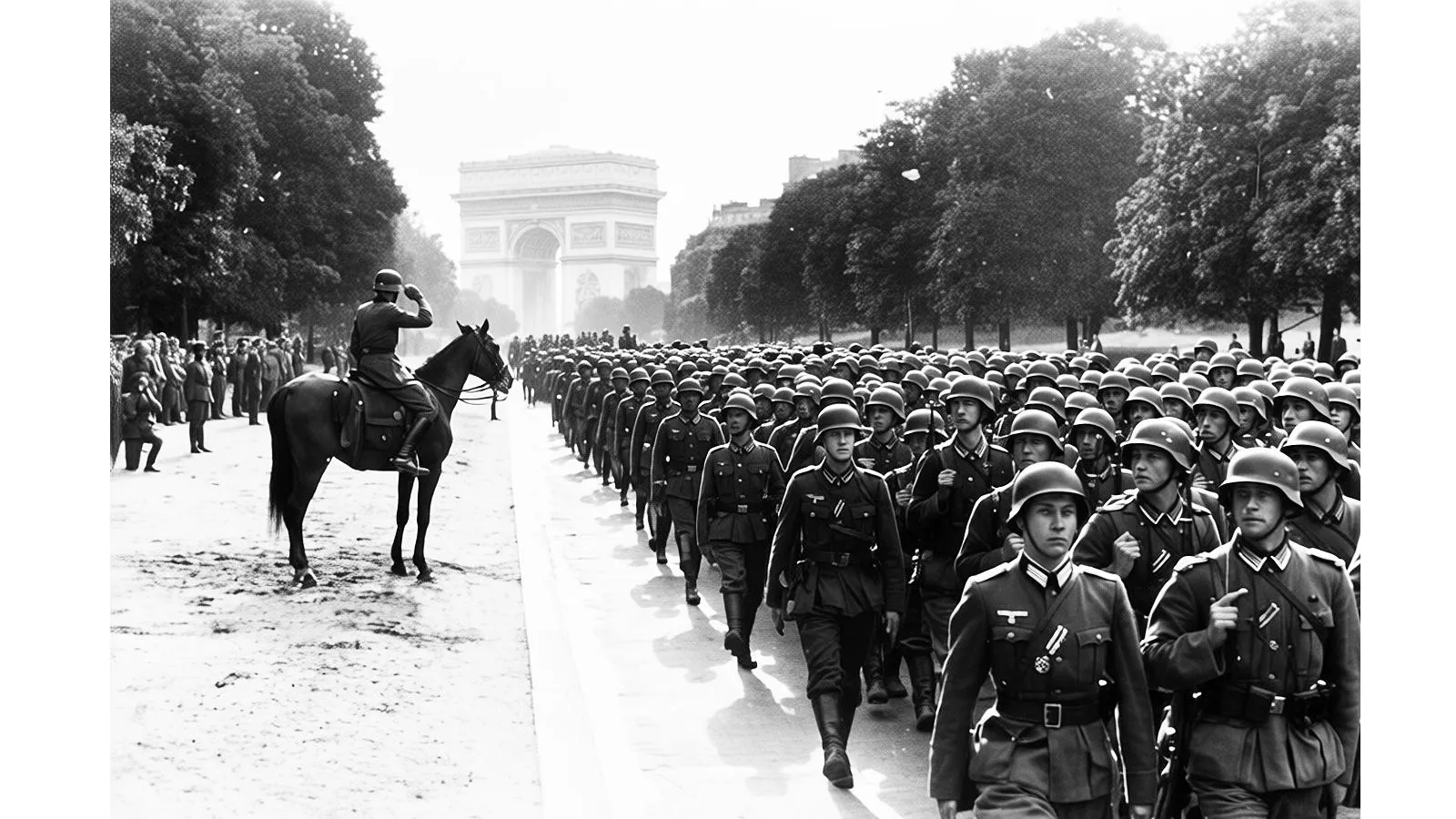Германские солдаты входят в Париж, 14 июня 1940 года. Bundesarchiv