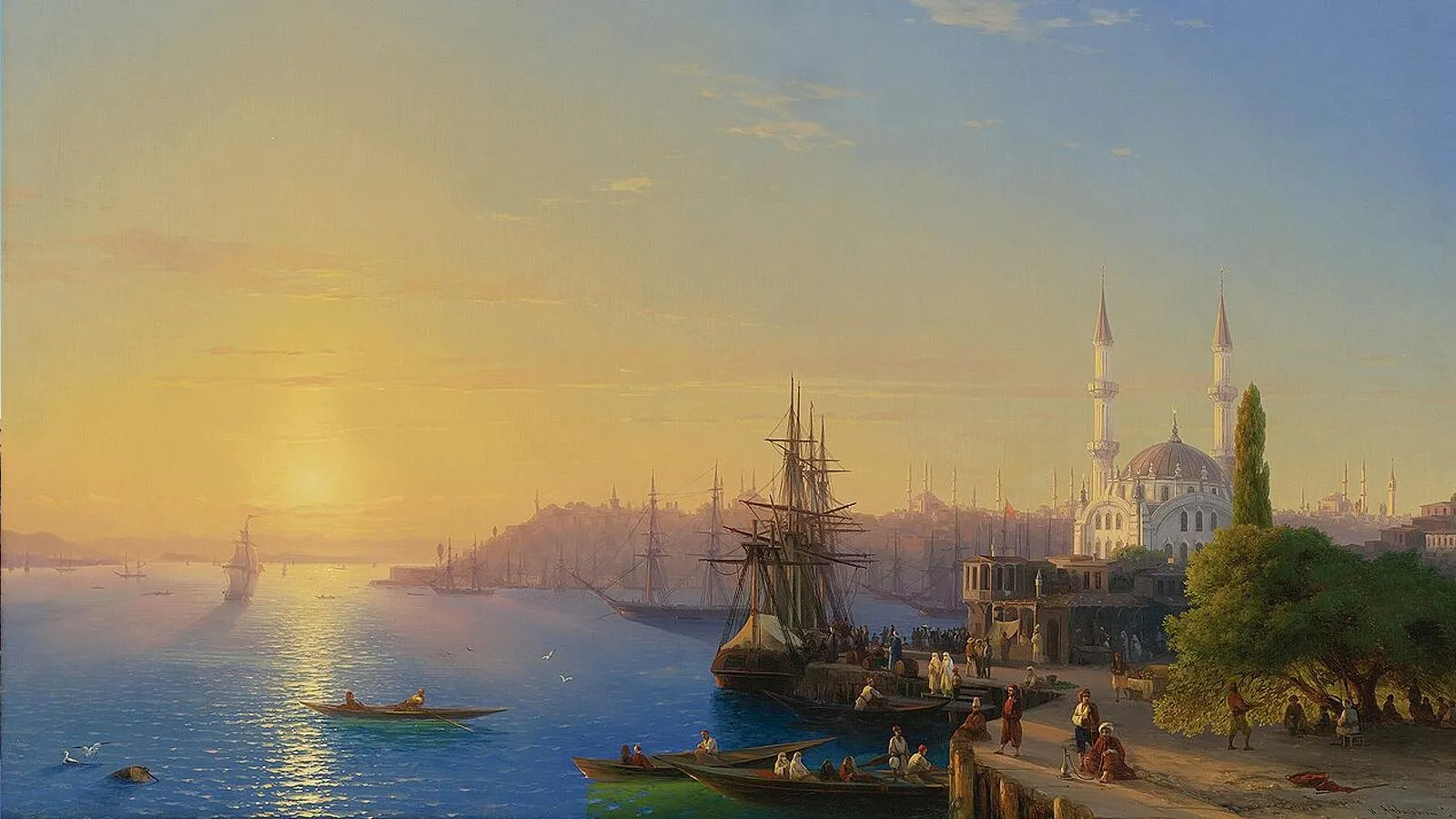 Вид на Константинополь и Босфор, 1856 год. Иван Айвазовский