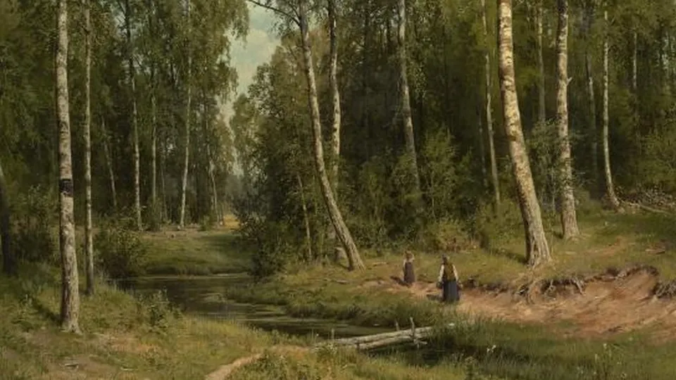 Картина Ивана Шишкина&nbsp;«Ручей в березовом лесу». 1883 год. Русский музей