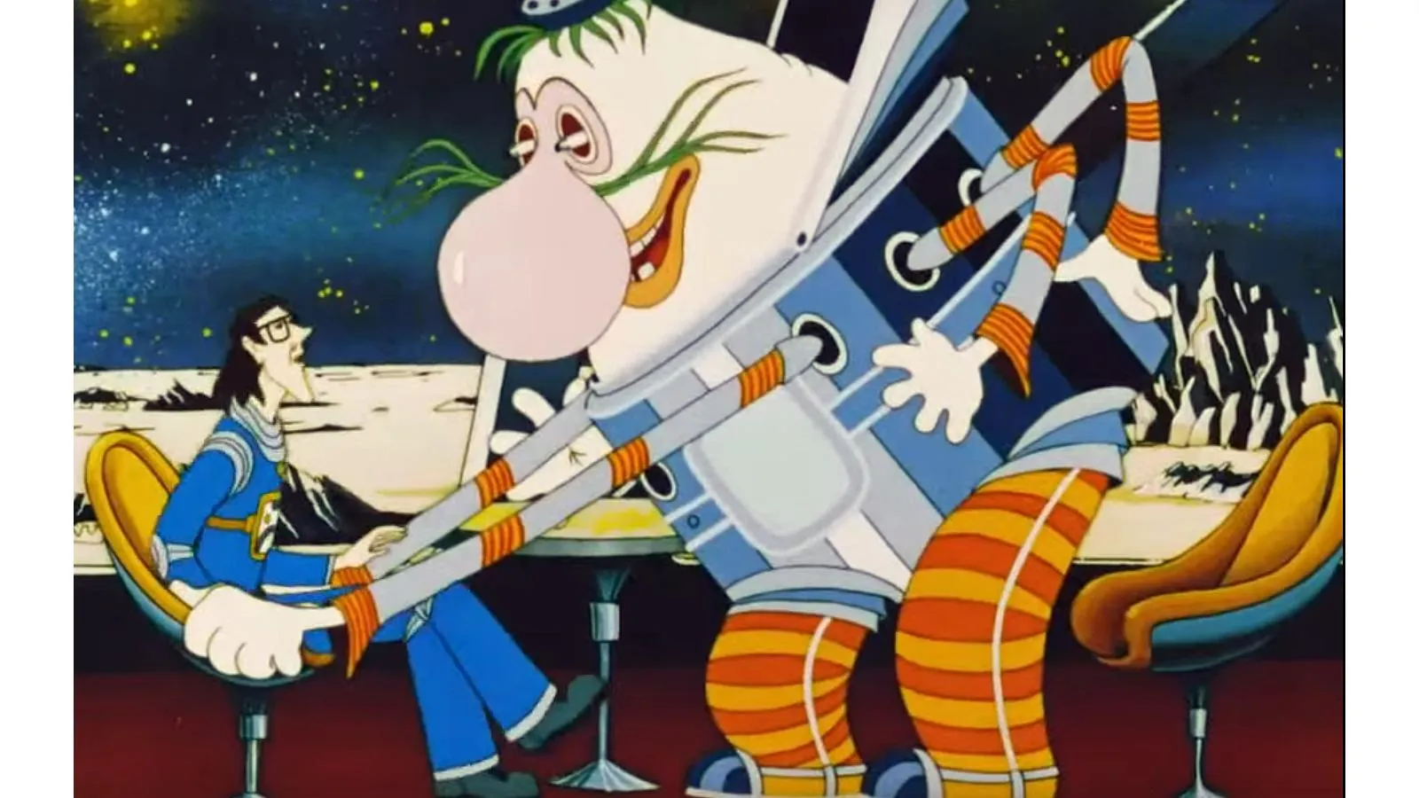 стоп-кадр из мультфильма «Тайна третьей планеты», 1981 год