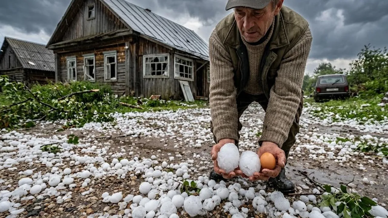 Ледяной апокалипсис на Кубани: градины с куриное яйцо превратили машины в решето, а клубнику — в кашу