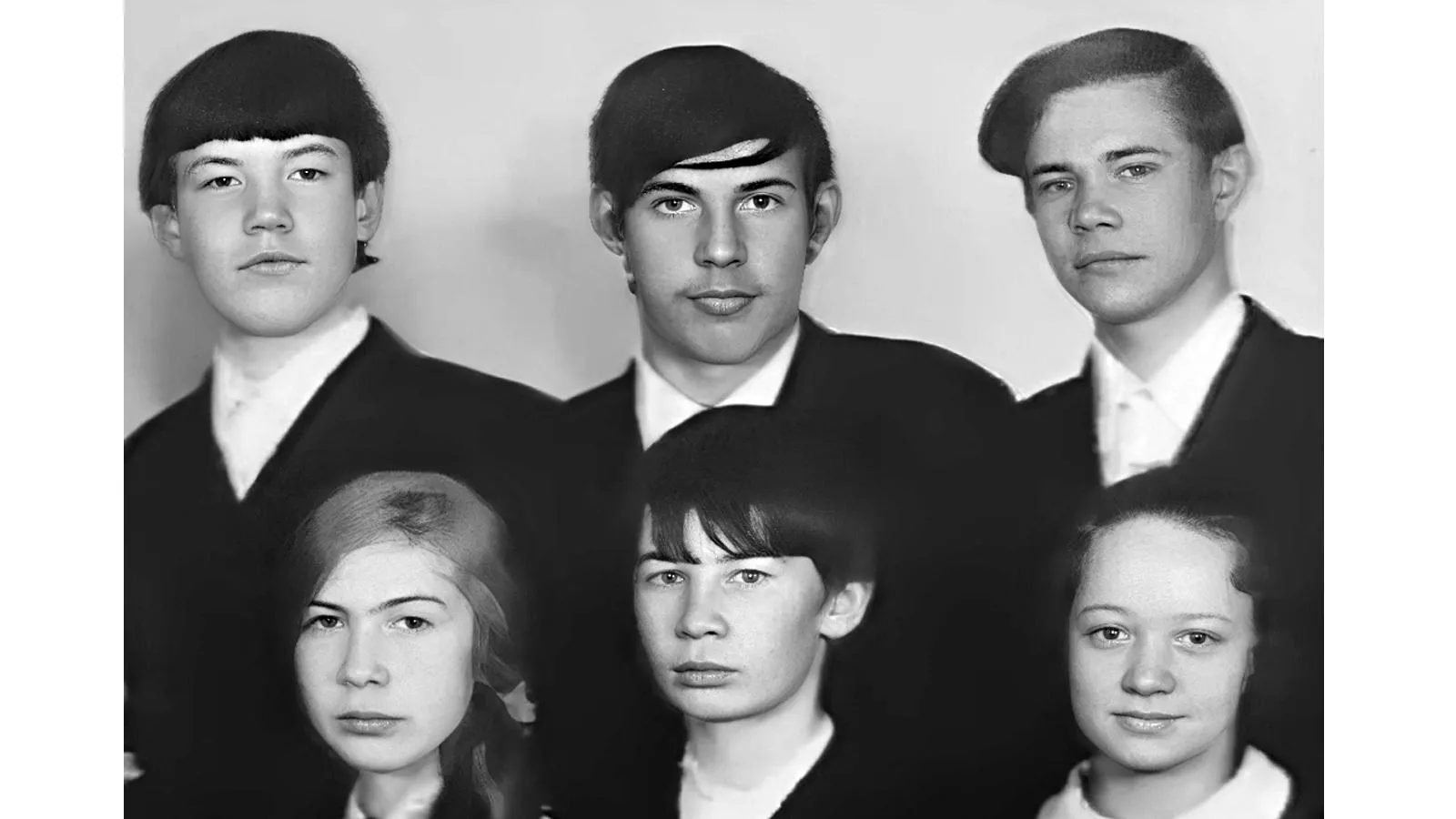 Студент Сергей Шипилов (верхний ряд, в центре). Скриншот из д/к фильма