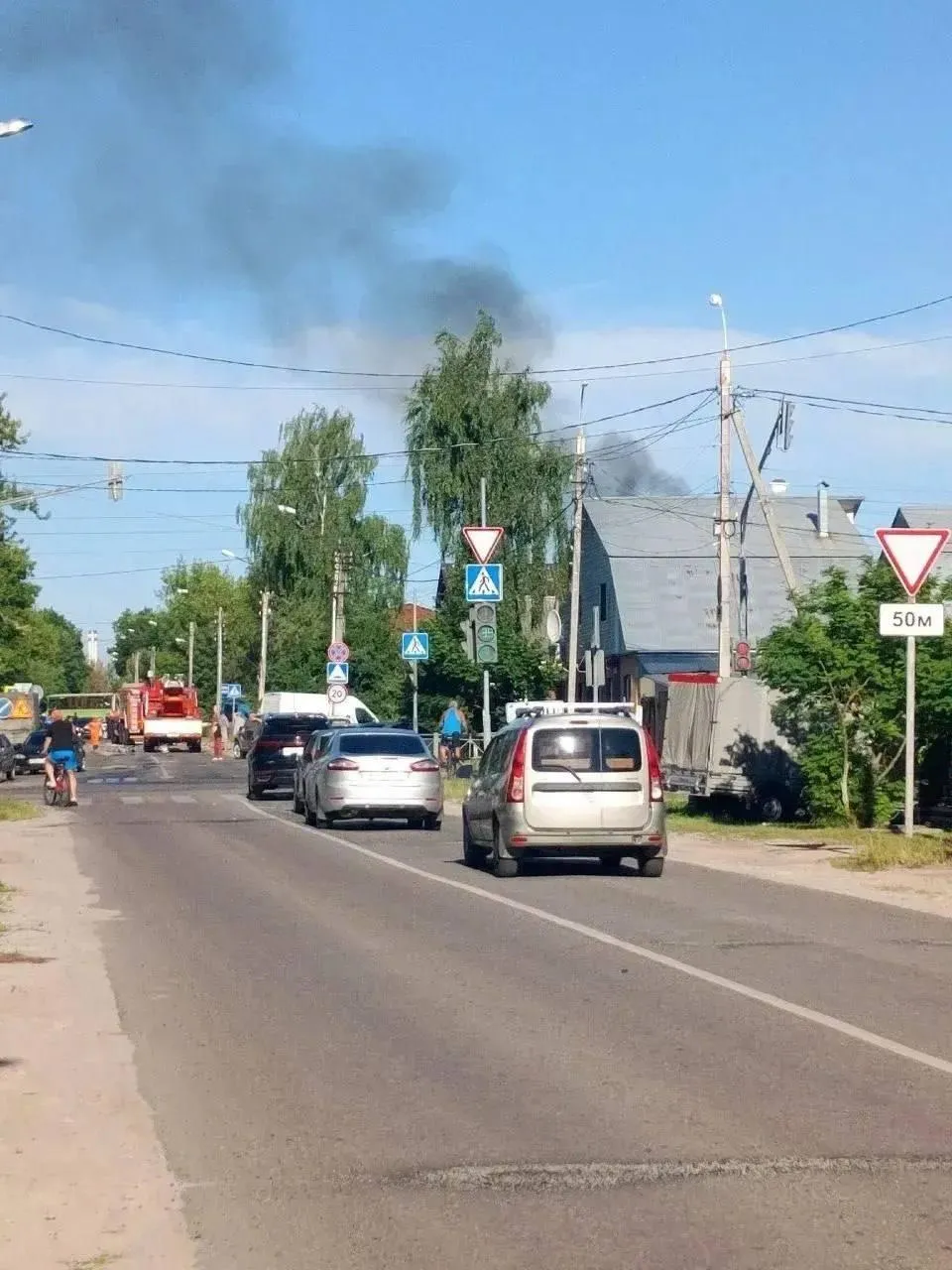 Воробьев рассказал о пожаре в частном доме в результате падения беспилотника в Егорьевске